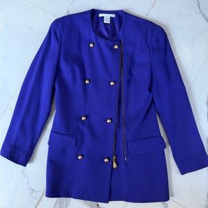 The Limited Royal Blue Double-Breasted Blazer with Gold Buttons